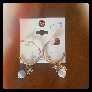 Gold studded hoop earrings